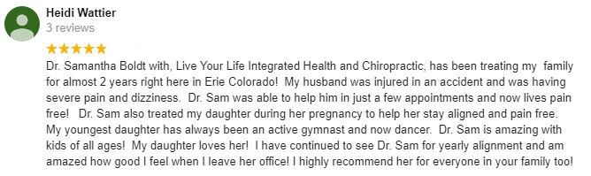 Chiropractic Firestone CO Heidi Testimonial